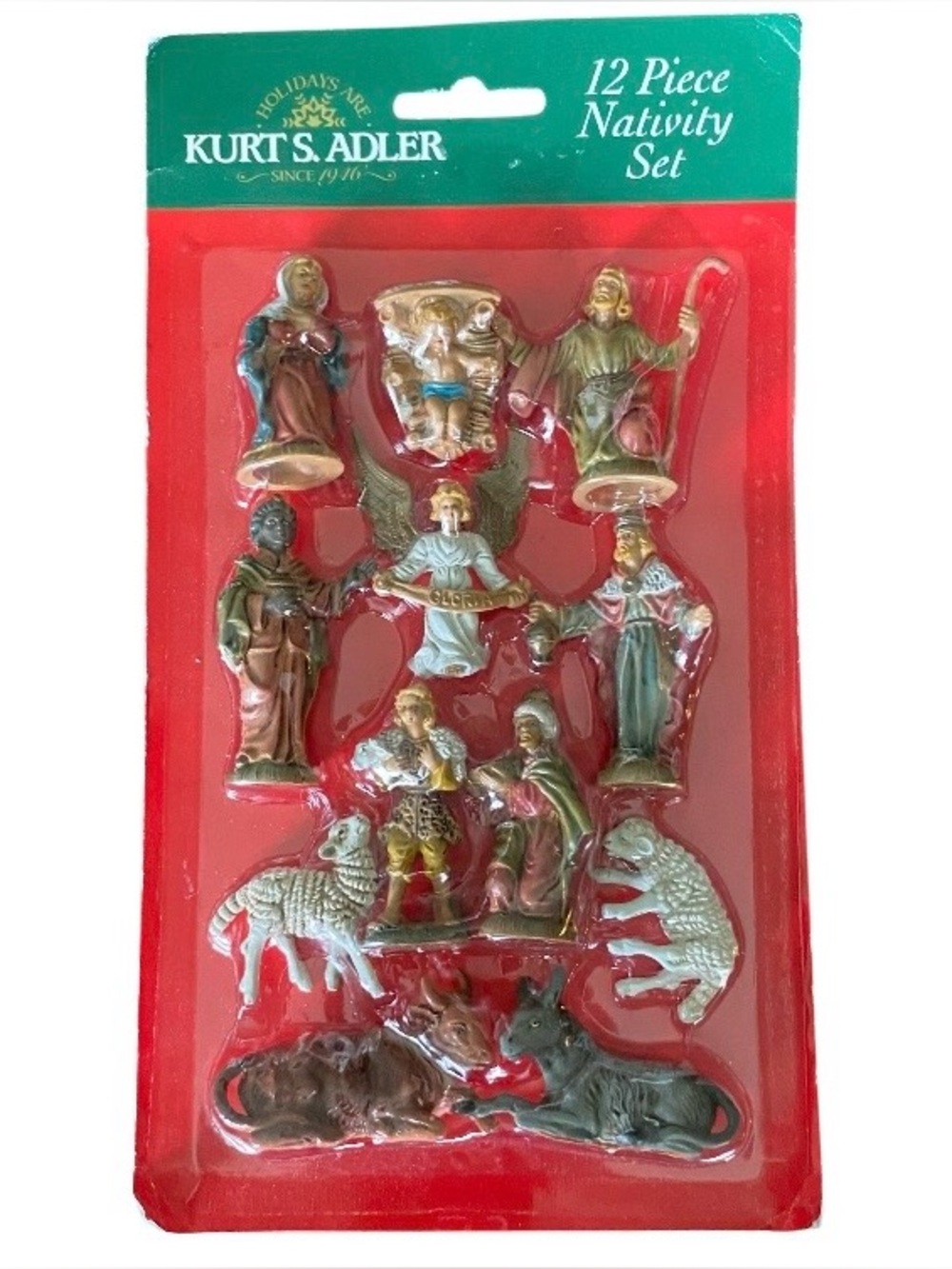 Vintage Kurt Adler Miniature Christmas Nativity 12 Piece Set Jesus New Old Stock